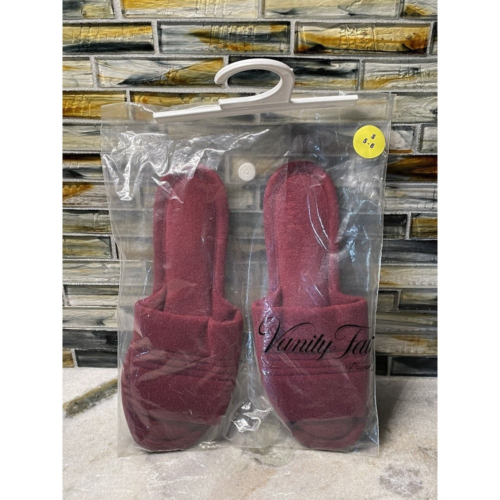 Vintage Vanity Fair Slippers Deep Pink Size Small 5-6 Washable New Old Stock